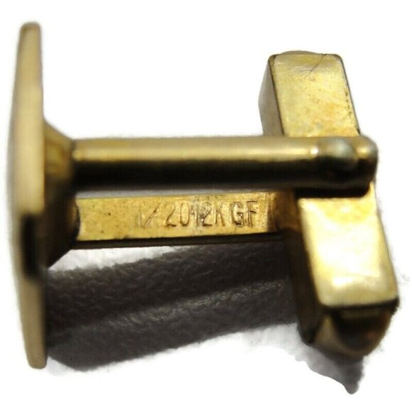 Small Etched Square Cuff Links Signed Swank 1/20 12K Gold Filled Cufflinks Vtg - Picture 9 of 12